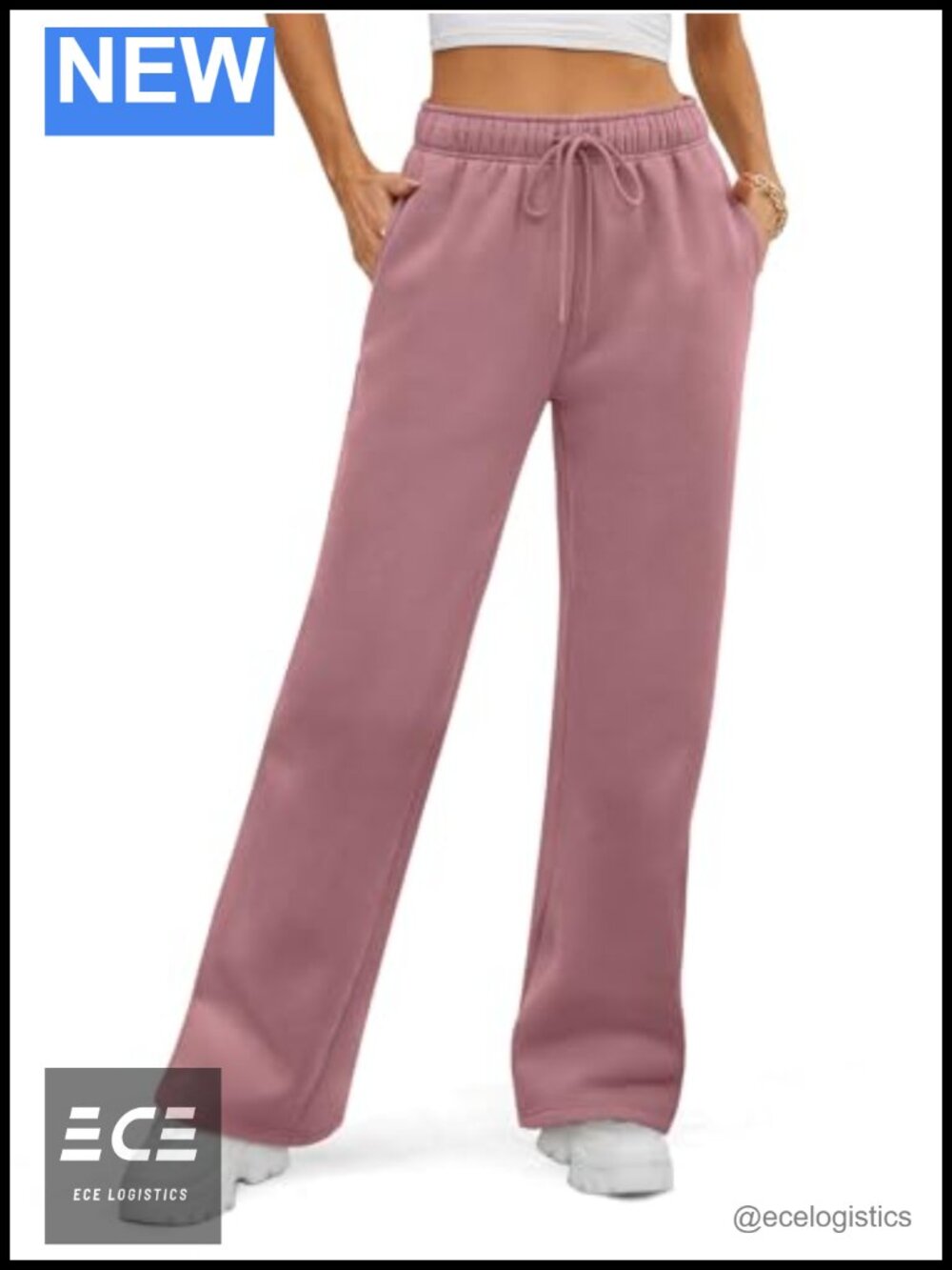 Womens Fleece Lined Sweatpants Wide Leg Baggy Lounge Pants